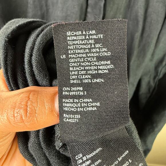 COS Black Oversized Relaxed Linen Dress - Picture 9 of 11